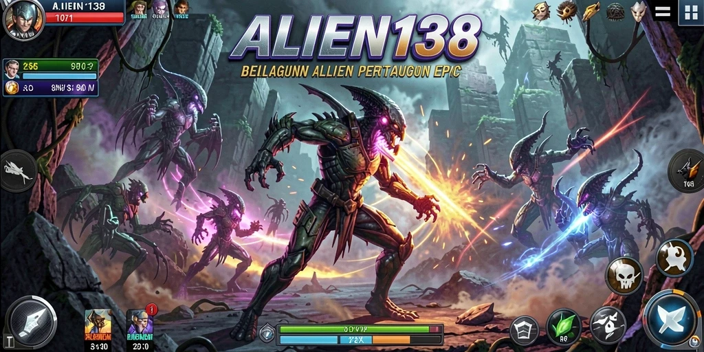 Tampilan screenshot gameplay Fighting ALIEN138 yang mengesankan.