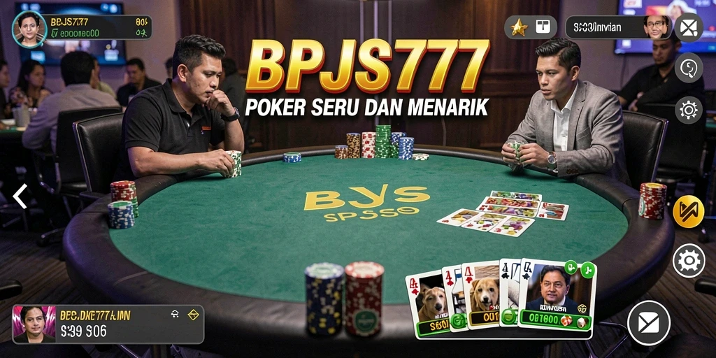 Tampilan gameplay mendebarkan di BPJS777 dengan meja poker virtual.