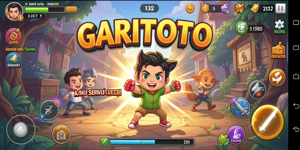 Tangkapan layar GARITOTO menampilkan aksi seru di lapangan tempur.