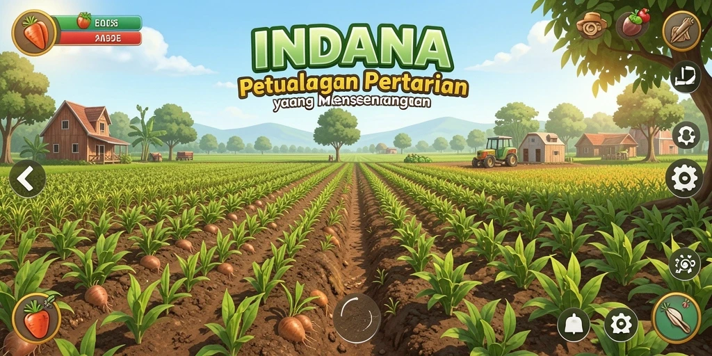 Tampilan gameplay INDAAA yang menampilkan pesona pertanian.
