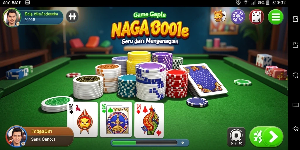 Tampilan gameplay NAGA1001 dengan keseruan permainan Gaple.