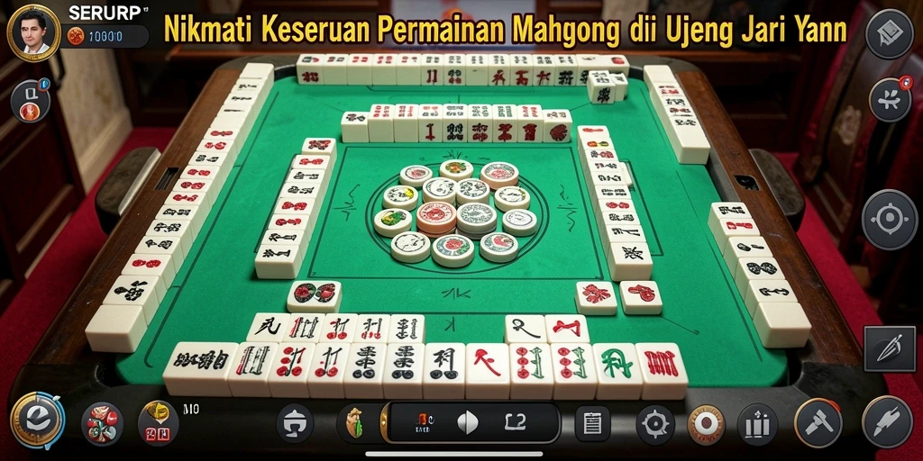 Tampilan gameplay SERURP menampilkan keseruan bermain Mahjong yang penuh strategi.