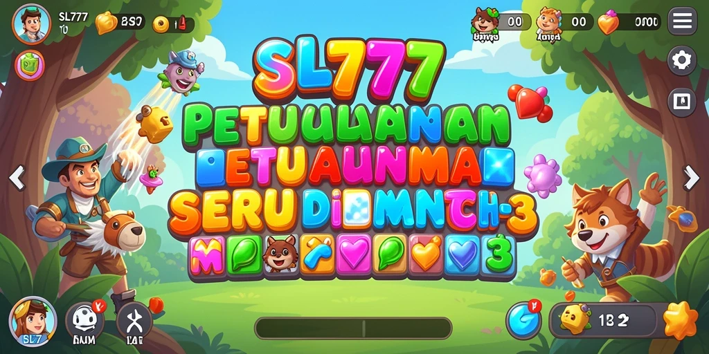Tangkapan layar menunjukkan gameplay seru dari SL777 di kategori Match-3.