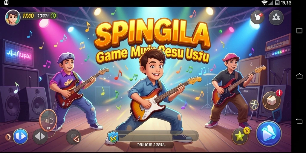 Tangkapan layar gameplay SPINGILA menunjukkan pemain menikmati musik dengan gembira.