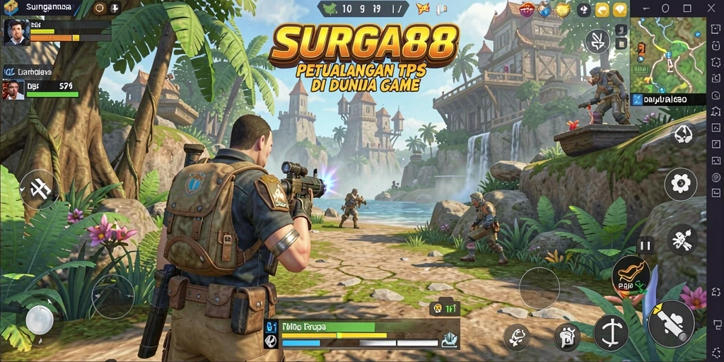 Screenshot gameplay TPS dari SURGA88, menunjukkan aksi tembak-menembak yang intens.