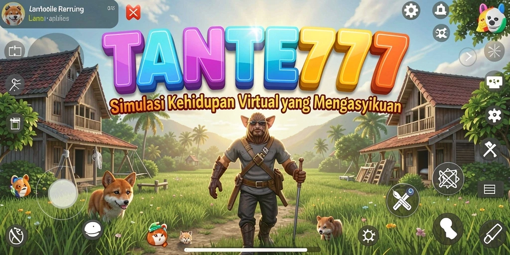 Gameplay interaktif dalam TANTE777 dengan berbagai kegiatan menarik.
