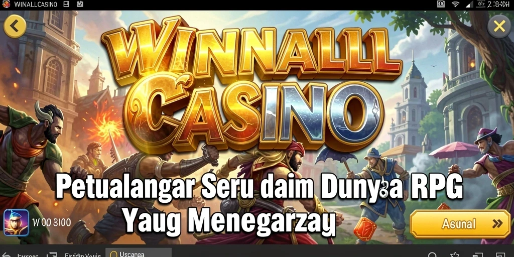 Screenshot gameplay WINALLCASINO menampilkan aksi petualangan RPG yang mendebarkan.
